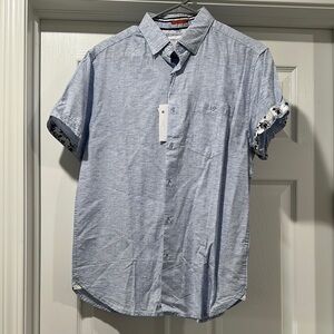 Denim & Flower Light Blue Casual Button Down Shirt